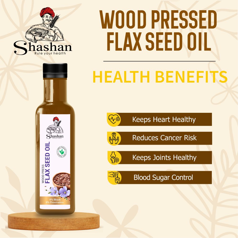 WOOD PRESSED FLAX SEED OIL
