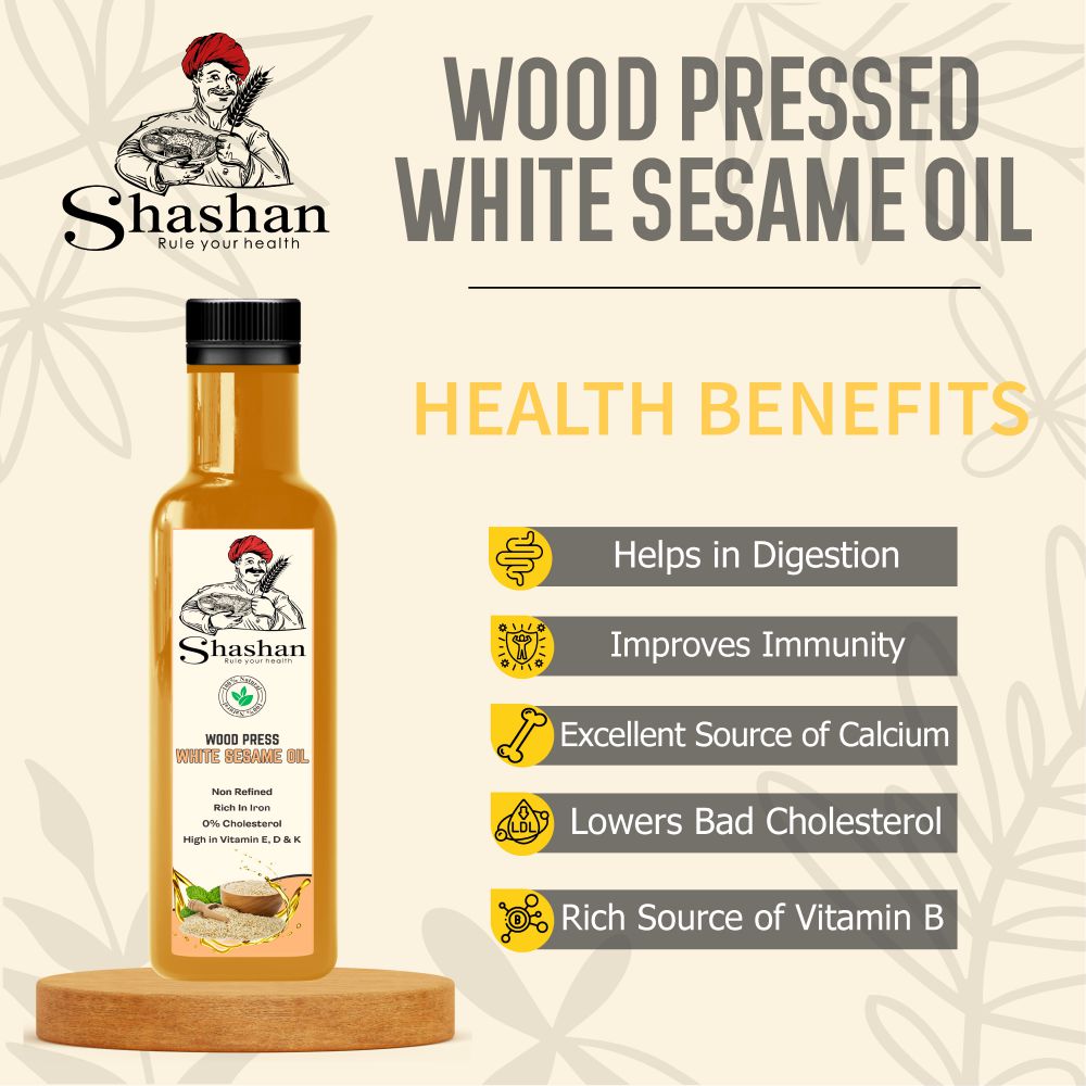 WOOD PRESSED WHITE SESAME OIL