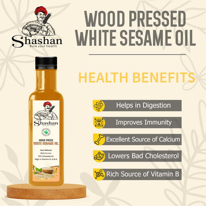 WOOD PRESSED WHITE SESAME OIL